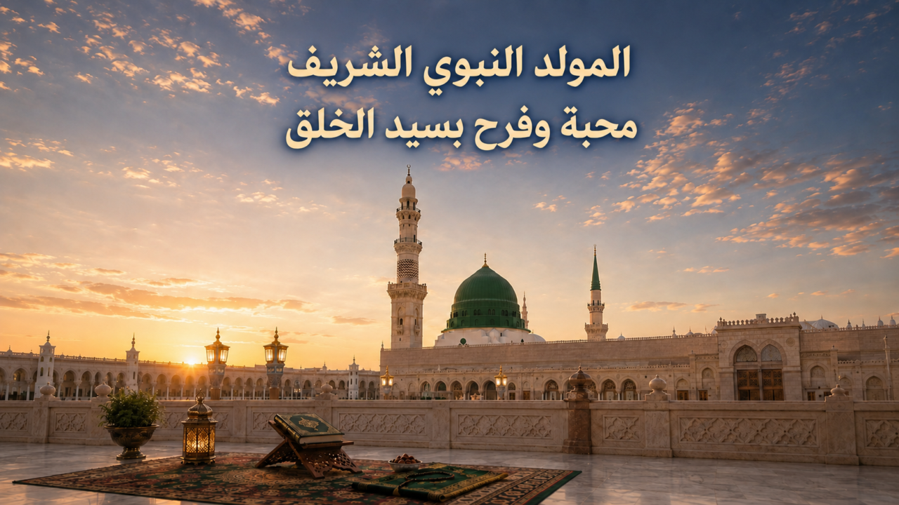 الاحتفال بالمولد النبوي الشريف أمام القبة الخضراء في المسجد النبوي