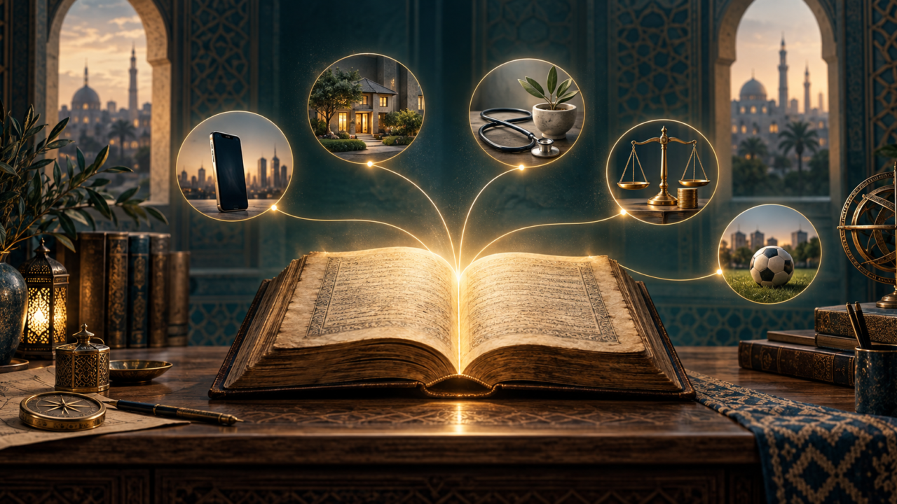 كتاب أصولي مفتوح تتفرع منه رموز الأسرة والصحة والمال والتقنية والرياضة تعبيرًا عن مقاصد الشريعة في الحياة اليومية