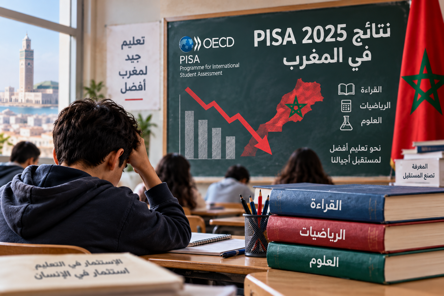 نتائج PISA 2025 في المغرب تظهر تراجع التعليم في القراءة والرياضيات والعلوم